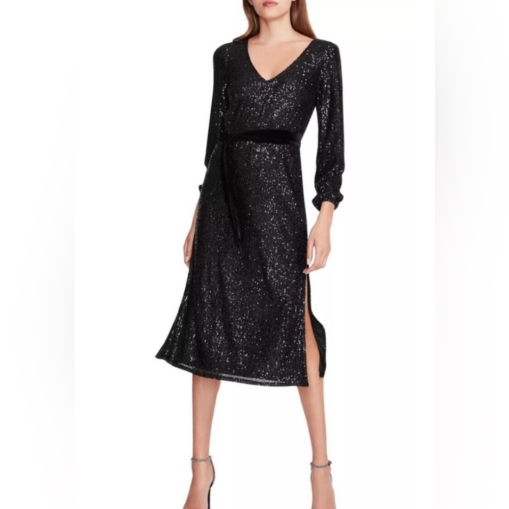 Betsey Johnson Black Sequin Long Sleeve Dress, Great Condition! Stretchy, Comfy!